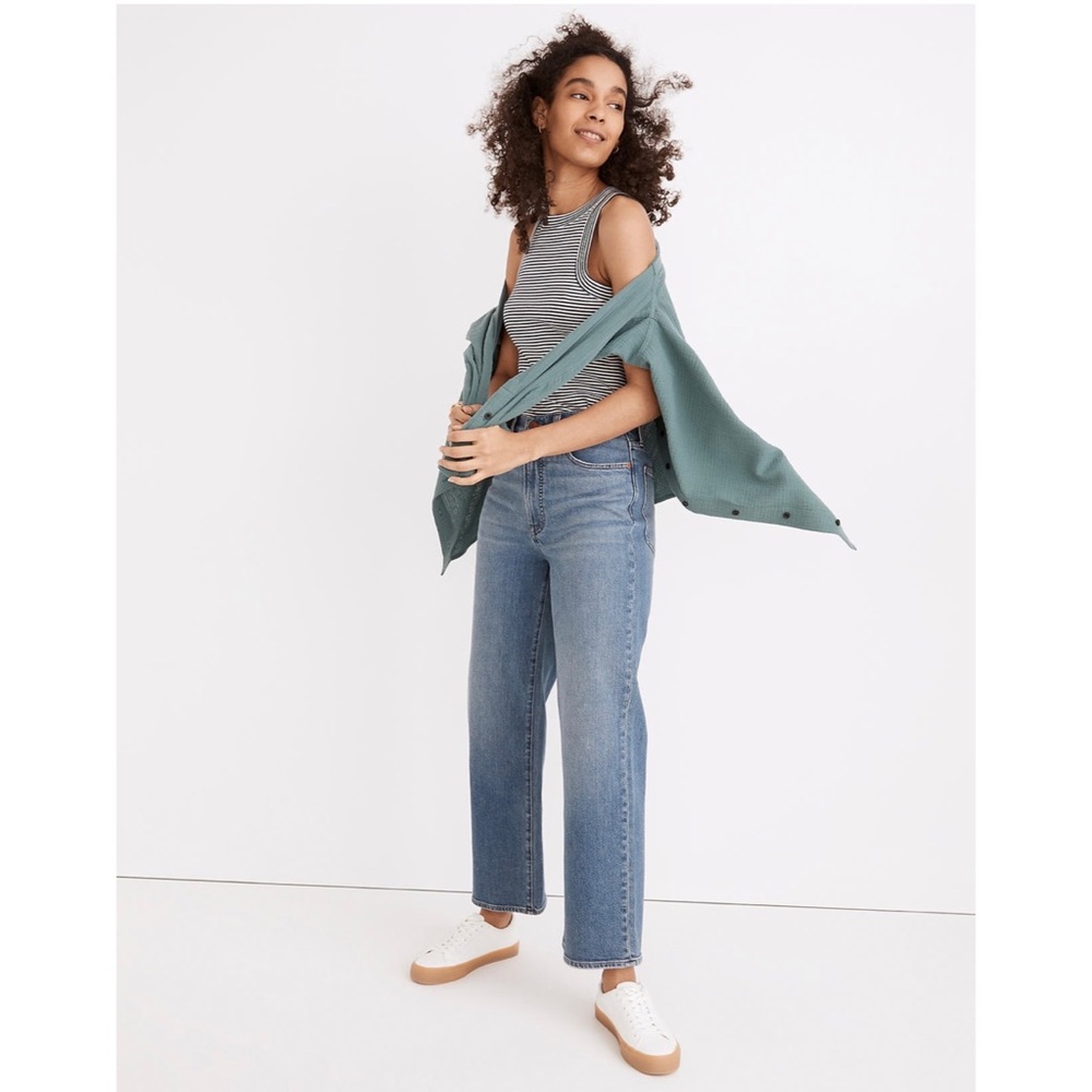 NWT Madewell The Perfect Vintage Wide-Leg Crop Jean in Montclare Wash Size 29